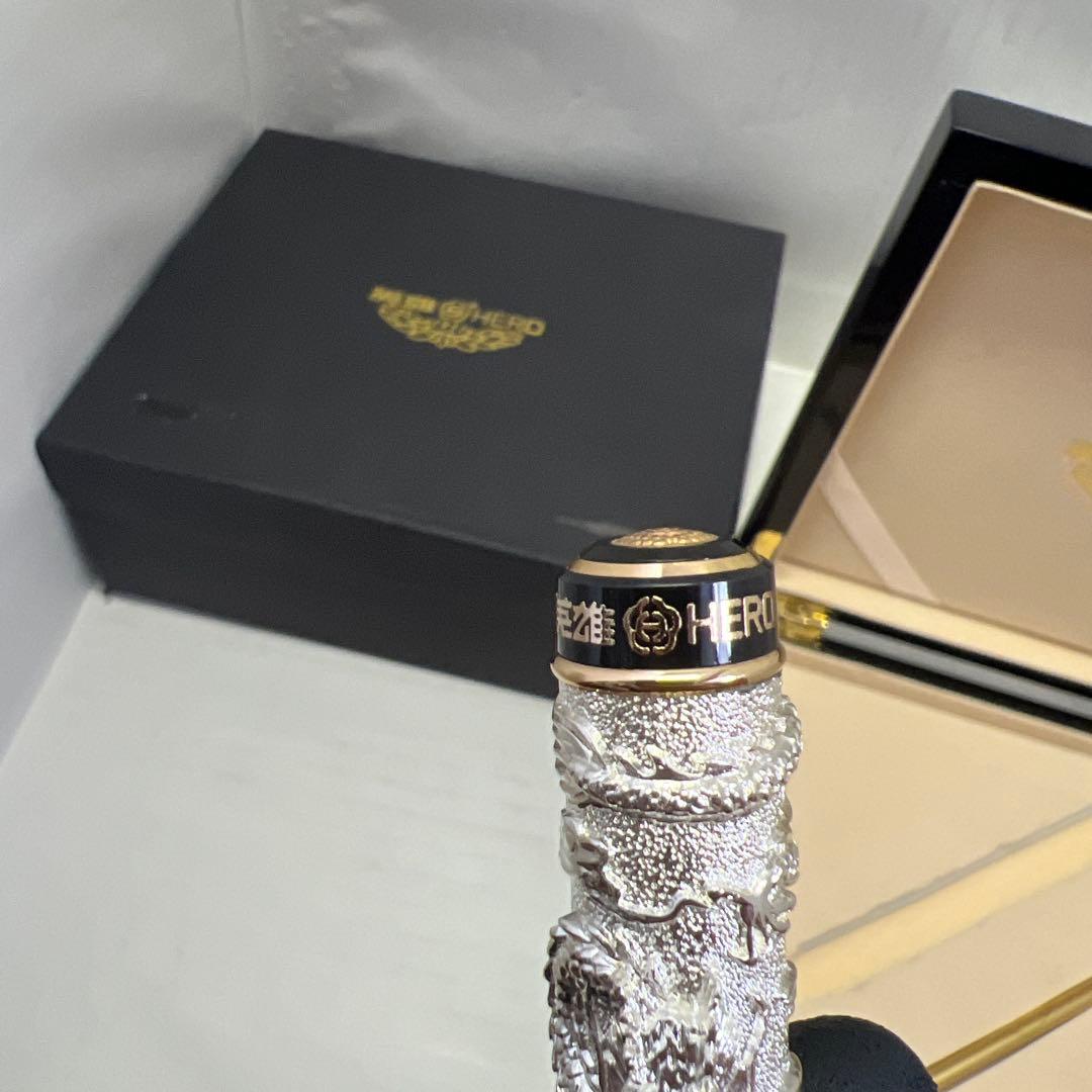 英雄（ＨＥＲＯ） ローラーボール 兼用 万年筆 木製箱付　12ｋ