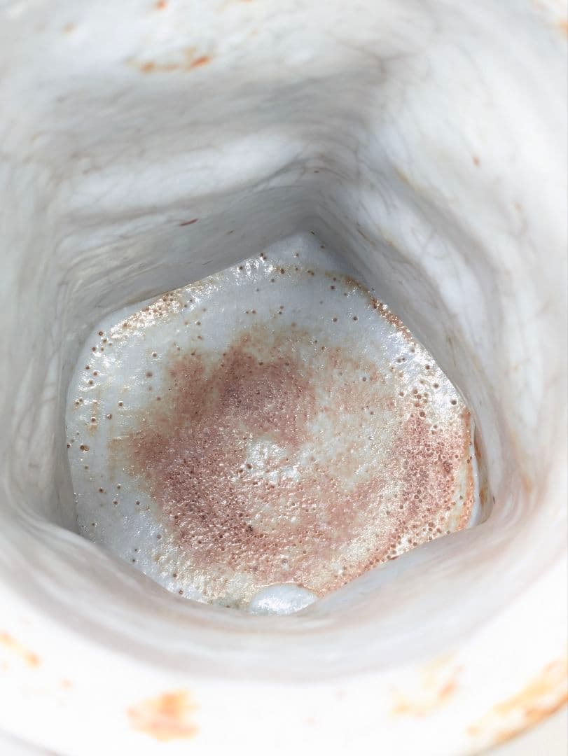 加藤豊久(土代久) 作 志野 花入 高さ約26.5cm