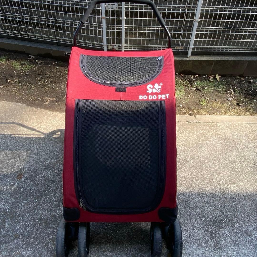◎DO DO PET:犬用カート バギー大型犬、多頭中型犬 四輪 多機能 レッド