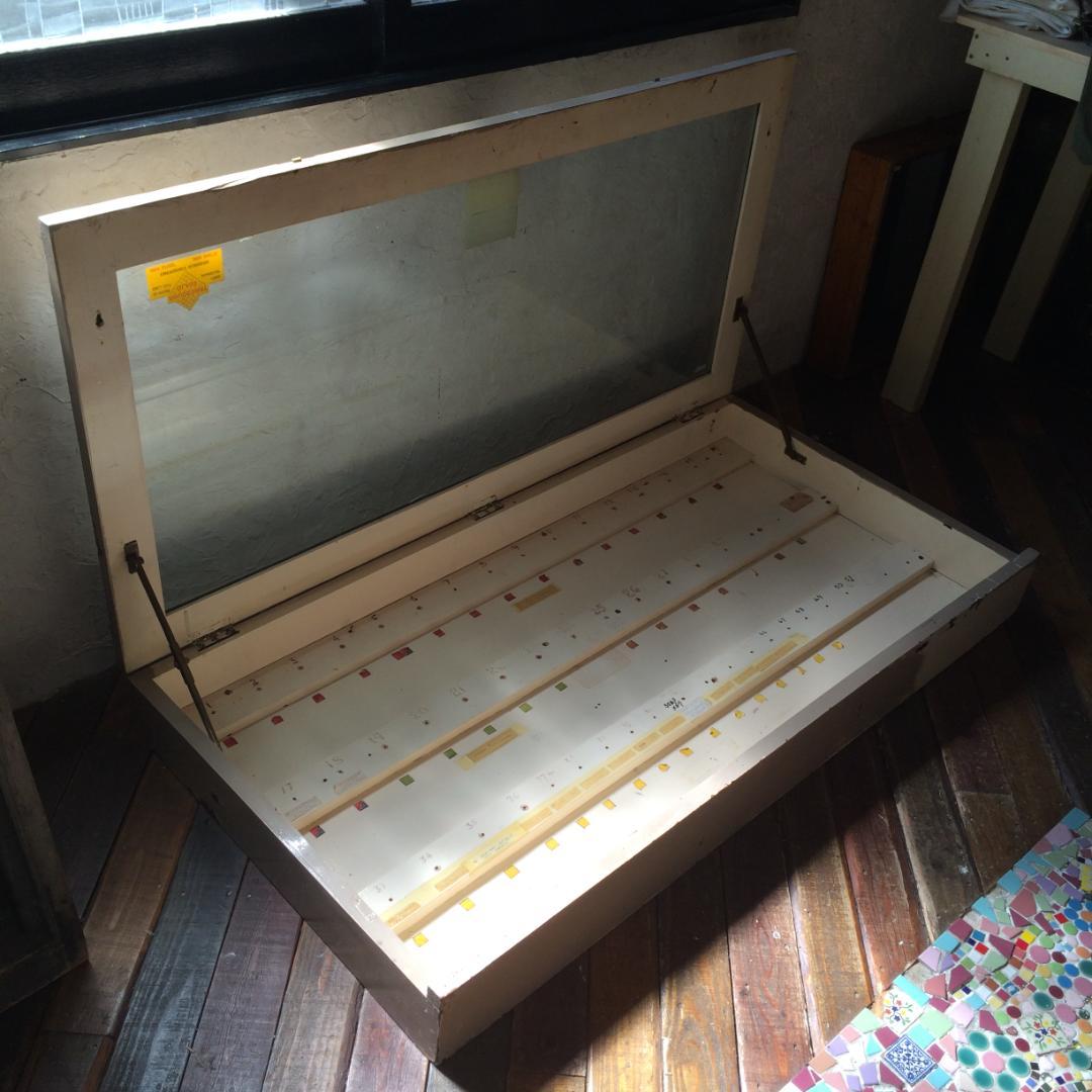 イギリス アンティーク ガラス ケース ディスプレイ 陳列棚 開閉式 店舗 什器