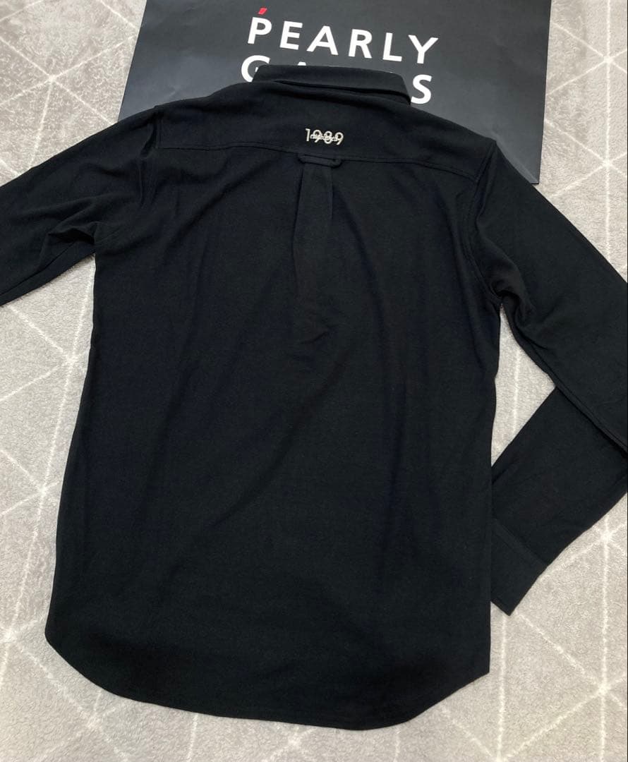 新品 パーリーゲイツ ストレッチカノコスムースピーチ 長袖ポロシャツ(5)L/紺