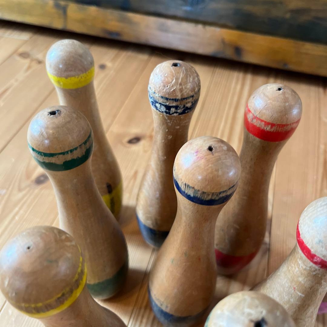 ヴィンテージ木製ボーリングセット
