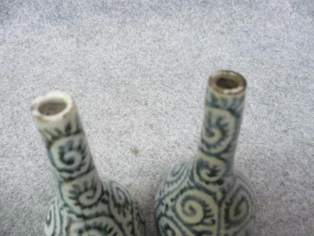 伊万里焼染付蛸唐草文御神酒徳利 一対 [B22484]