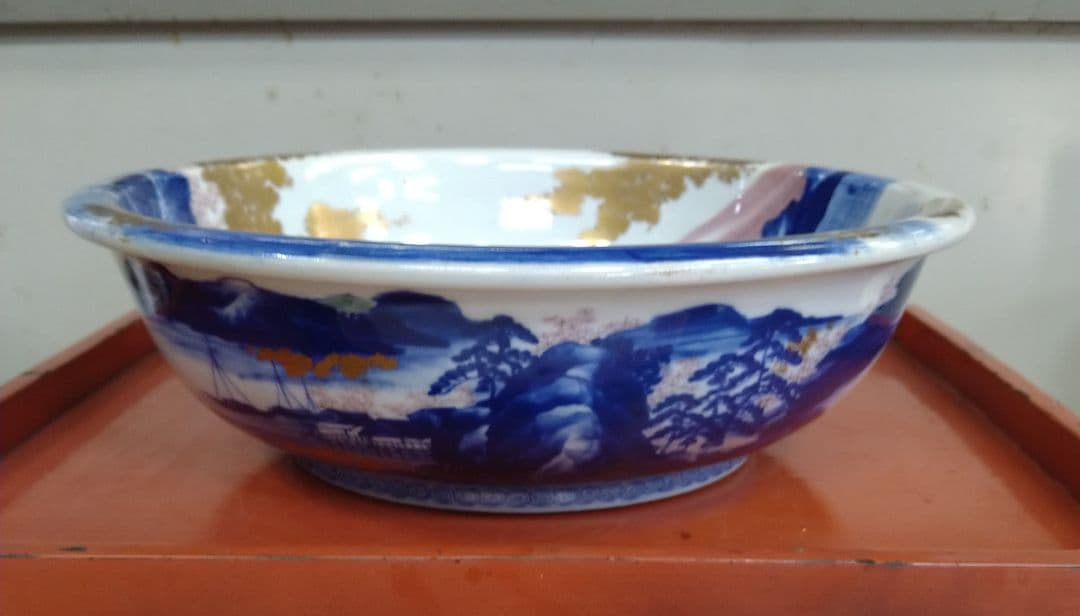 伊万里肥碟山開花外輪船大鉢R21