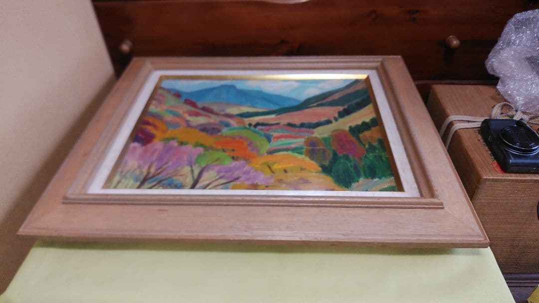 ◆梶進　「箱根の秋 （俵石）」　油彩　F8号 　光風会会員 　師：藤島武二◆