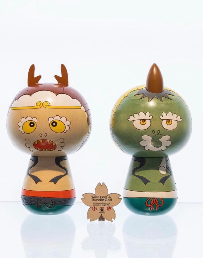 村上隆 風神雷神こけし小 Kokeshi 卯三郎の孫コラボ　もののけ京都