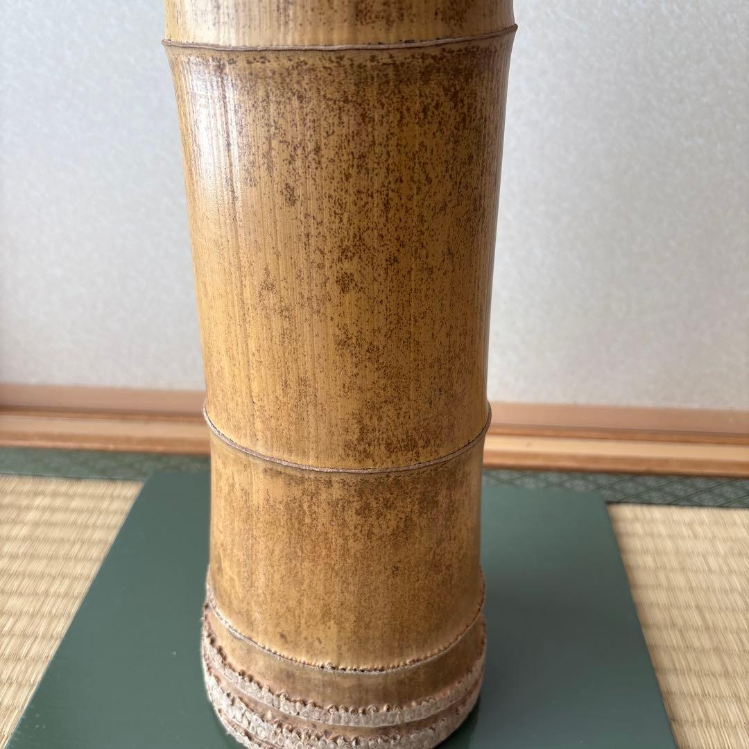 71 美品！根付　寸胴　華道具　一重切　竹製　水仙