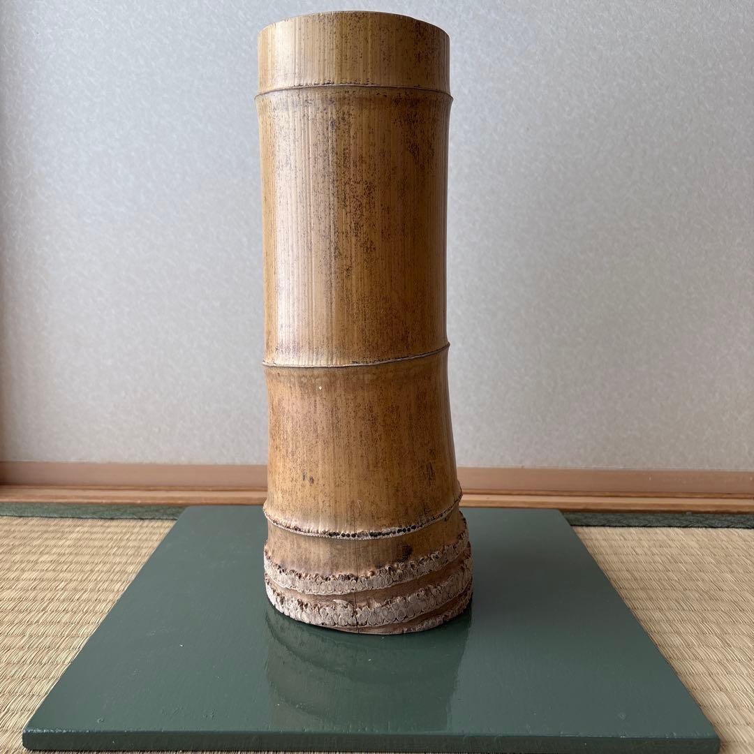 71 美品！根付　寸胴　華道具　一重切　竹製　水仙