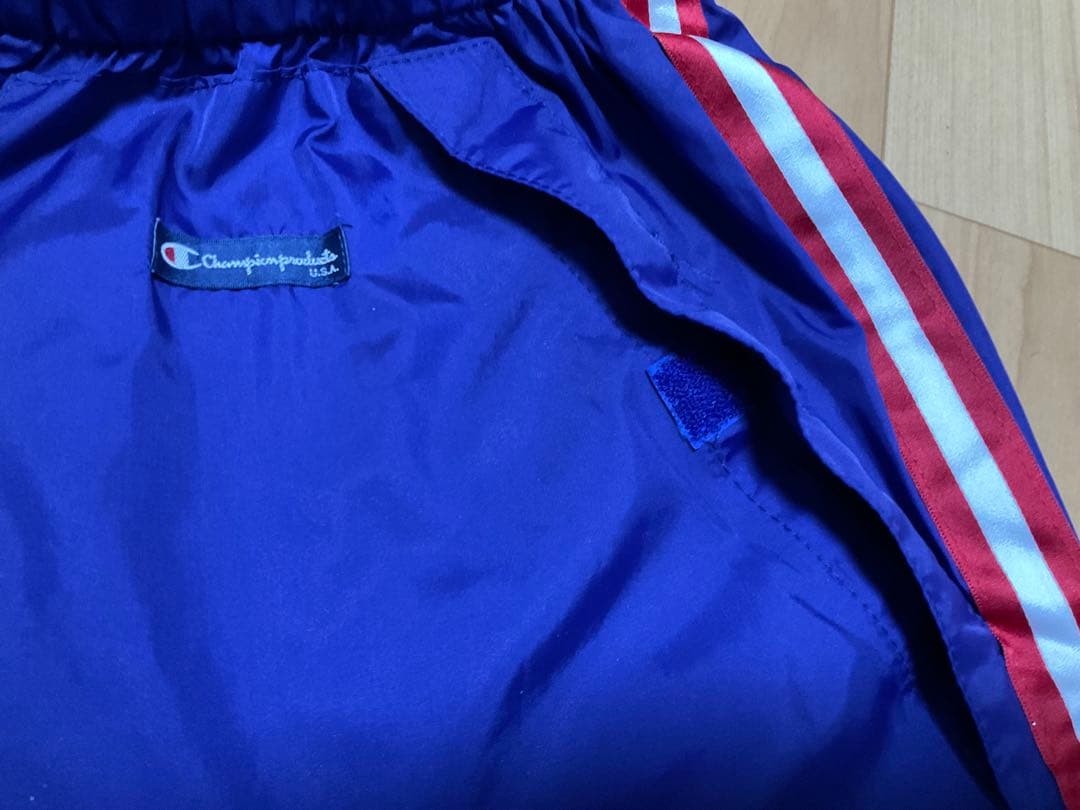【レトロ】チャンピオンChampion ストライプナイロン上下セットL