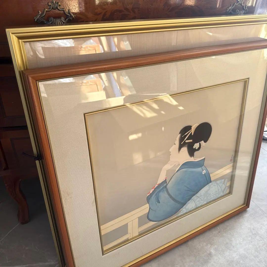 他の方発送×上村松園【待月】木版画　限定350