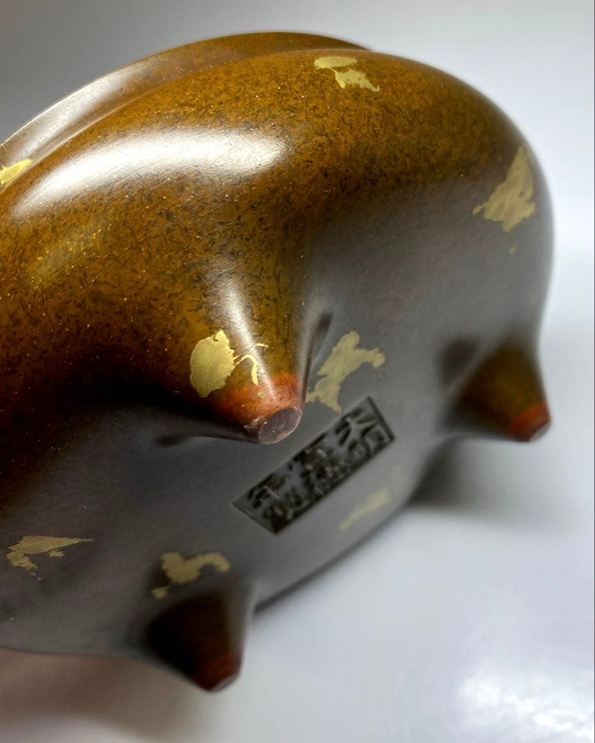 中国古玩　大明宣徳年製　古銅香炉　906g 東Y7-0307☆2Fトトカエ