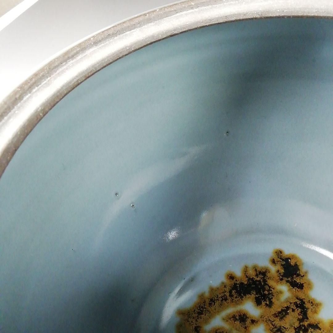 Ｔ１９０　水指　『青磁　水指』『月白』『妙高焼』『髙井進』　共箱　茶道具