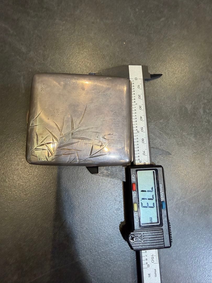 Silver950 生駒製　蜻蛉図煙草入れ／カードケース