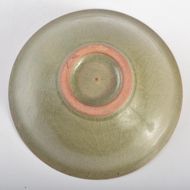 中国　龍泉窯青磁　刻花卉文盃　C　R6947E