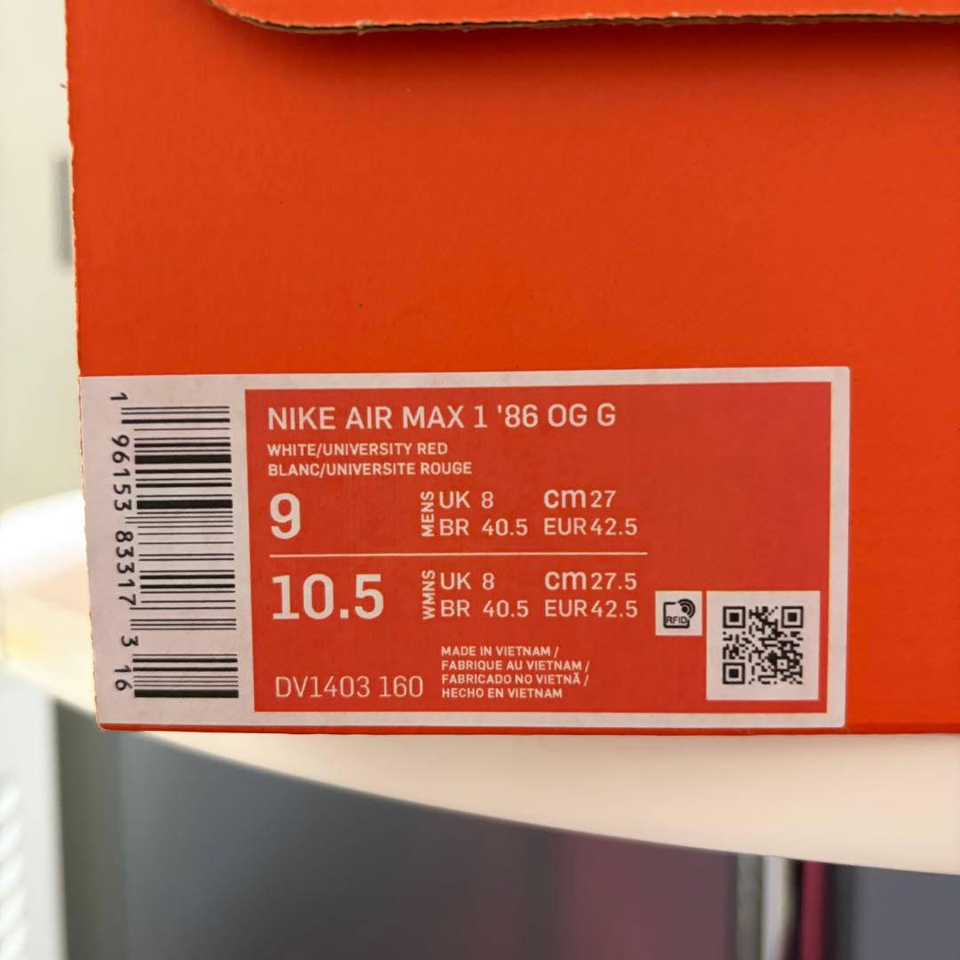 Nike Air Max 1 '86 OG G 27.0cm ゴルフシューズ