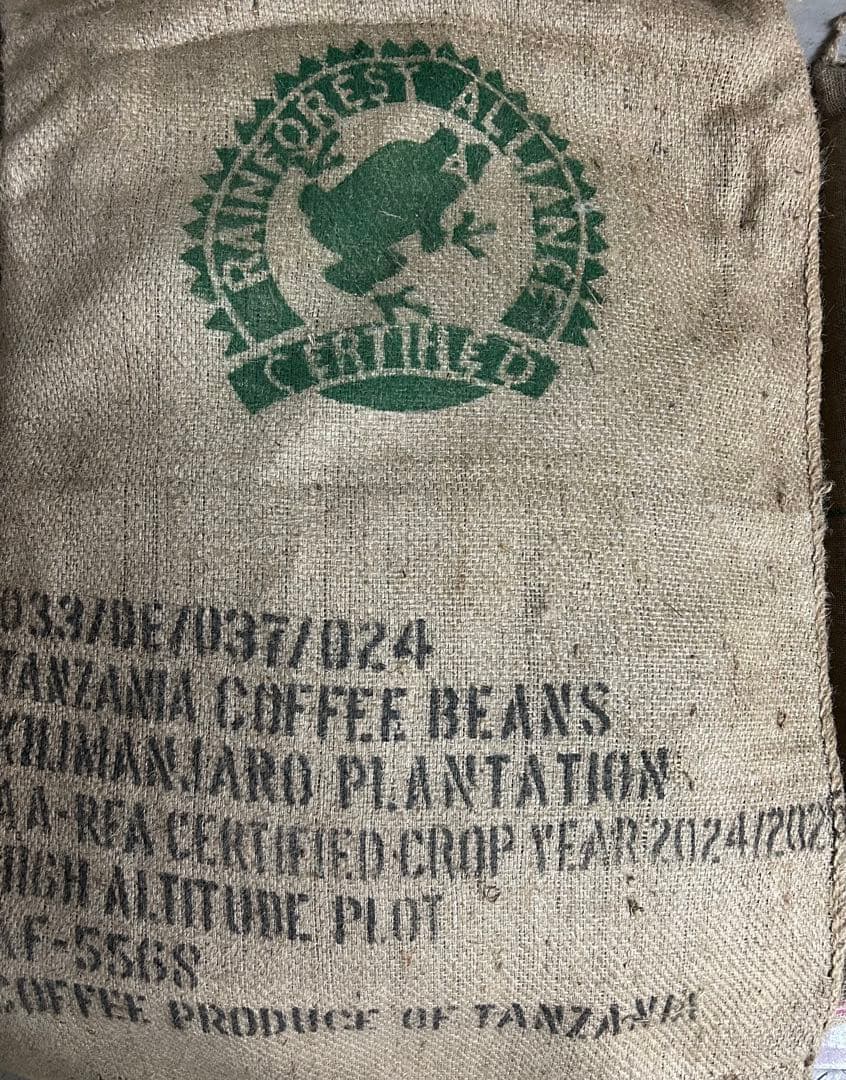 【コーヒー生豆】タンザニア AA 5kg　キリマンジャロ　 ※送料無料