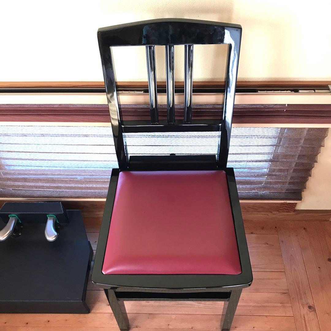 美品✨ピアノ椅子 座面高さ調整可 座面クッション入り