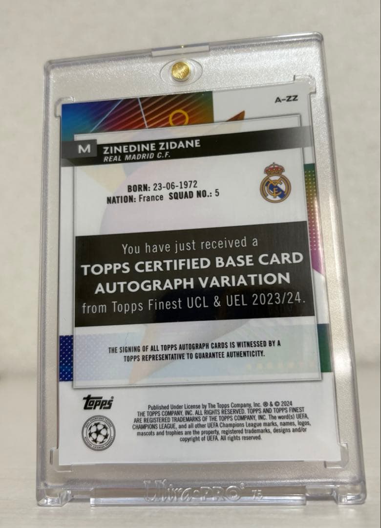 【世界25枚限定】topps ジネディーヌ・ジダン　ZIDANE 直筆サイン