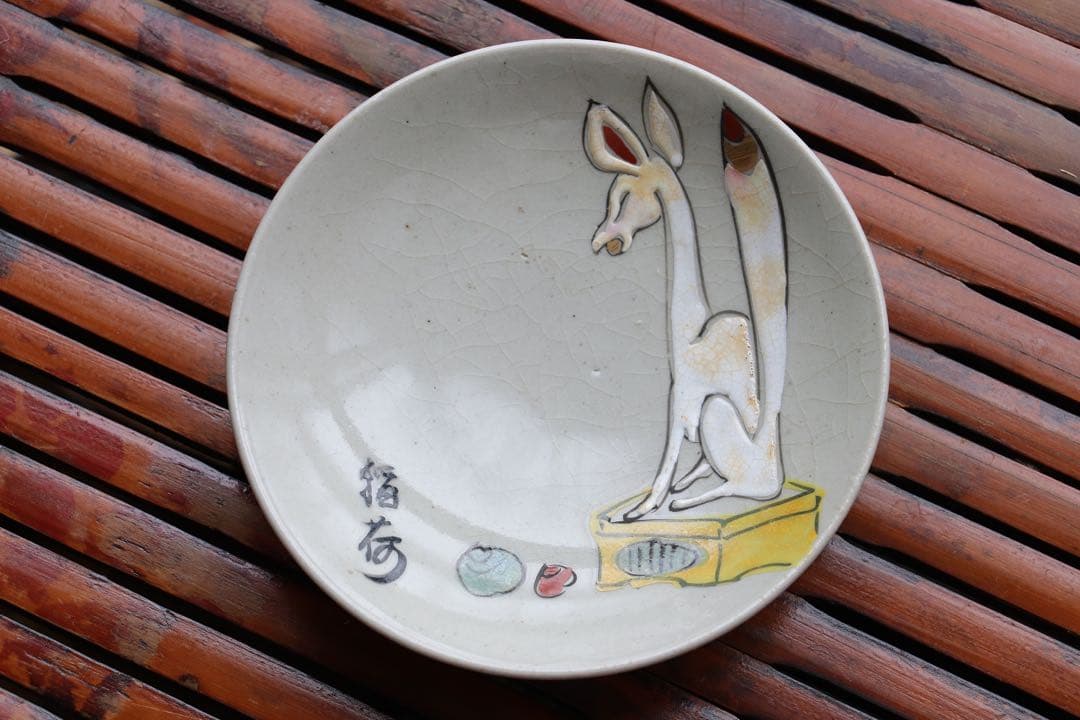 陶芸　清水焼　京都名所絵皿　８枚　木箱付　11.8cm