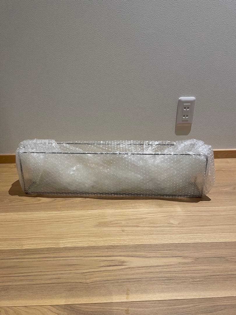 【希少】未使用)ガラス花瓶フラット水槽　横幅60.5cm縦9cm高さ15.5cm