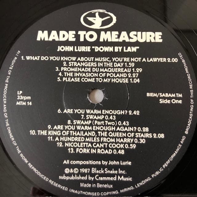 ジョンルーリー ダウンバイロー LP 映画サントラ盤 希少盤 d780y81