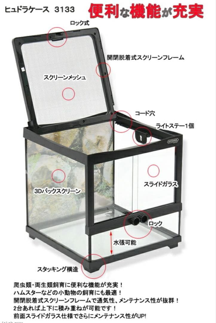 乾燥地帯ビバリウム　爬虫類ケース　ケージ　カナヘビ　トカゲ