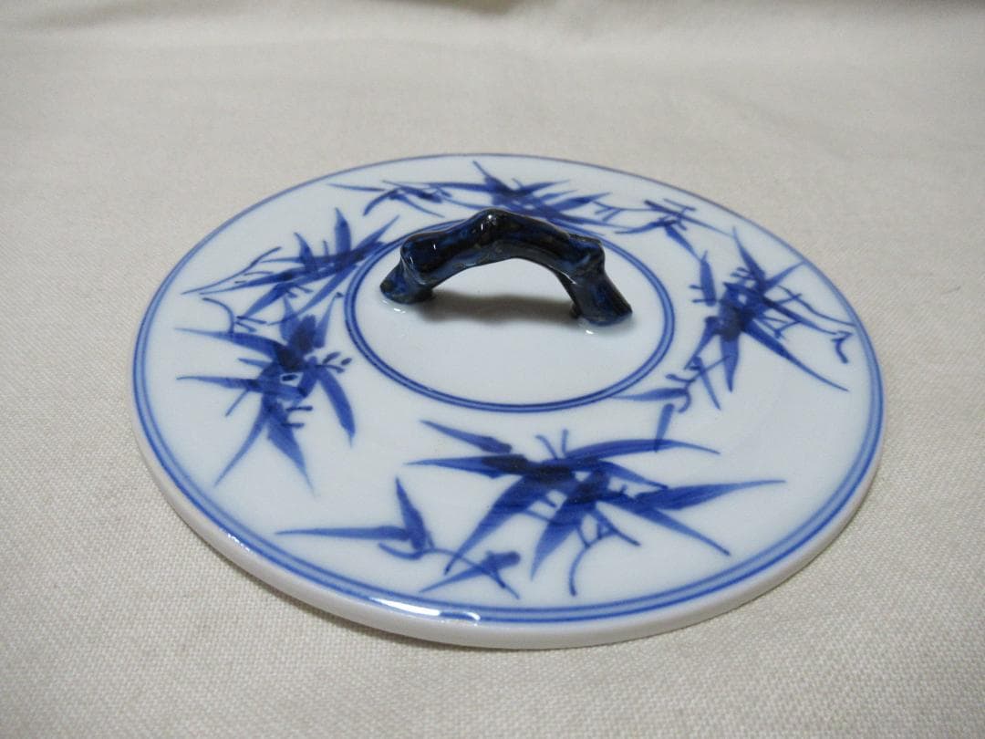 茶道具　曽根幸風造　染付胴紐竹絵　水指　共箱