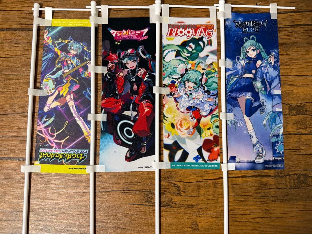 初音ミク マジミラ JPツアー ミニのぼり 銀テープストラップ