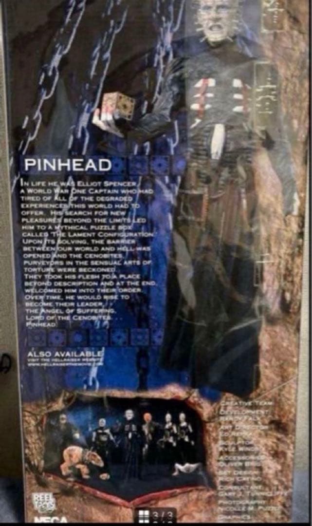 ダグブラッドレイ直筆サイン入りヘルレイザーピンヘッド18インチサウンドフィギュア