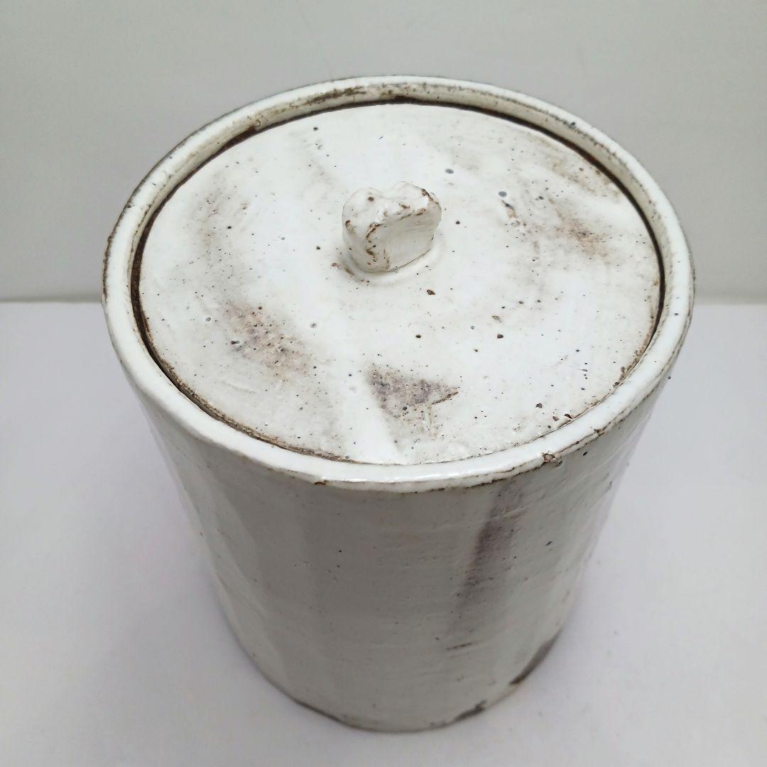 Y2228-1 茶道具 山王窯 菊地弘 粉引水指 共箱　AA