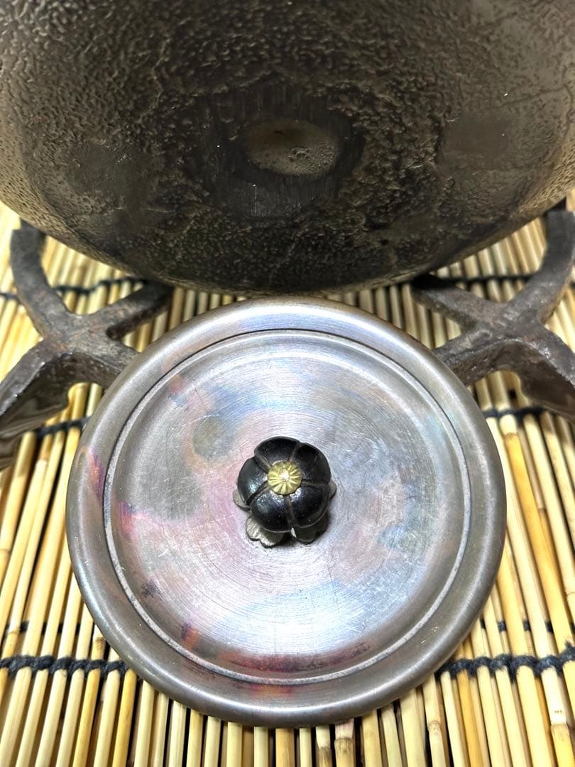 新品　敬典工房正寿堂山正造銀粒象嵌鉉銀口斑紫銅蓋１２型人間国宝　高橋 敬典作