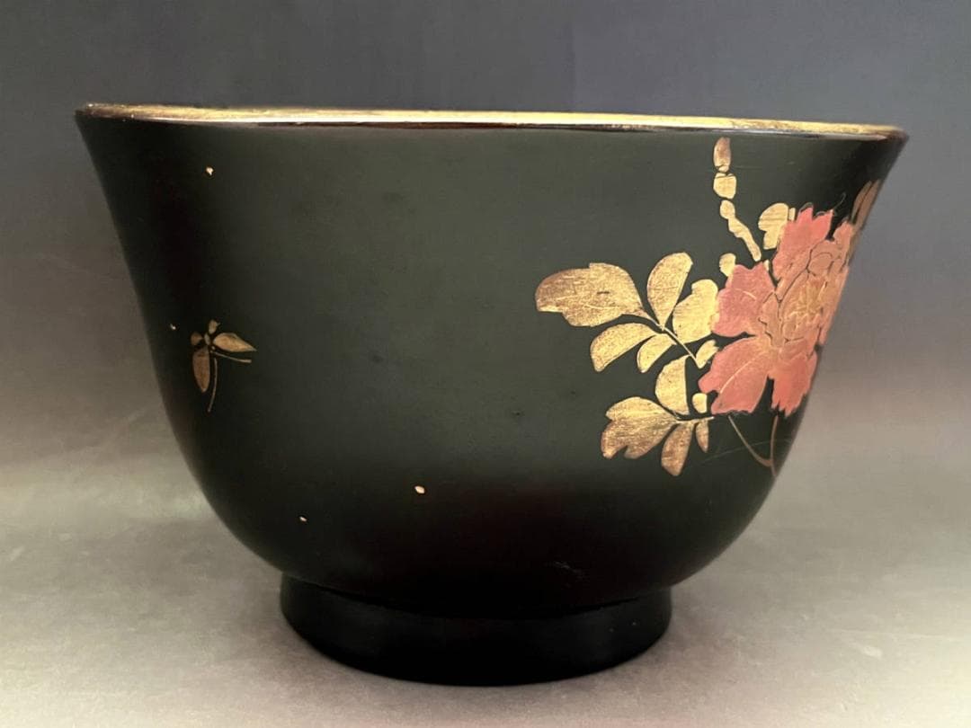 鉢■時代有り 豊楽焼 江戸時代 豊木 唐草紋 織部 古い貫入菓子器 桐箱 骨董■