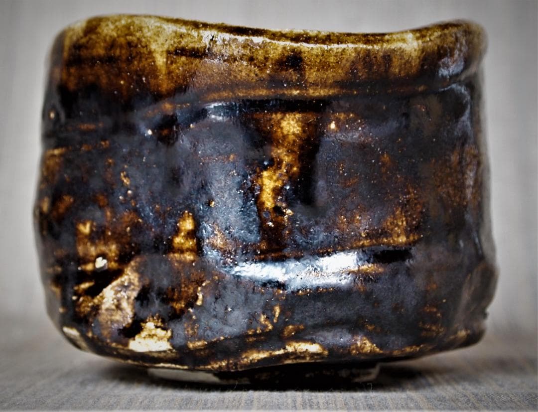 人気作家★鈴木五郎★瀬戸黒茶碗★共箱・布・栞