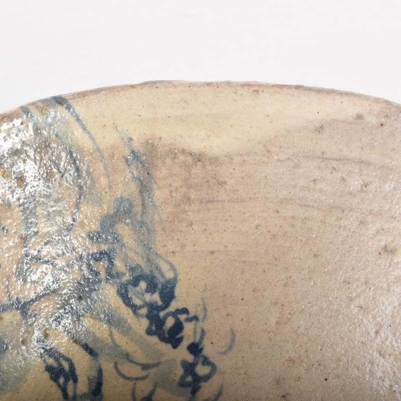 染付　花草山水人物文碗　茶碗　時代箱付　V　7193