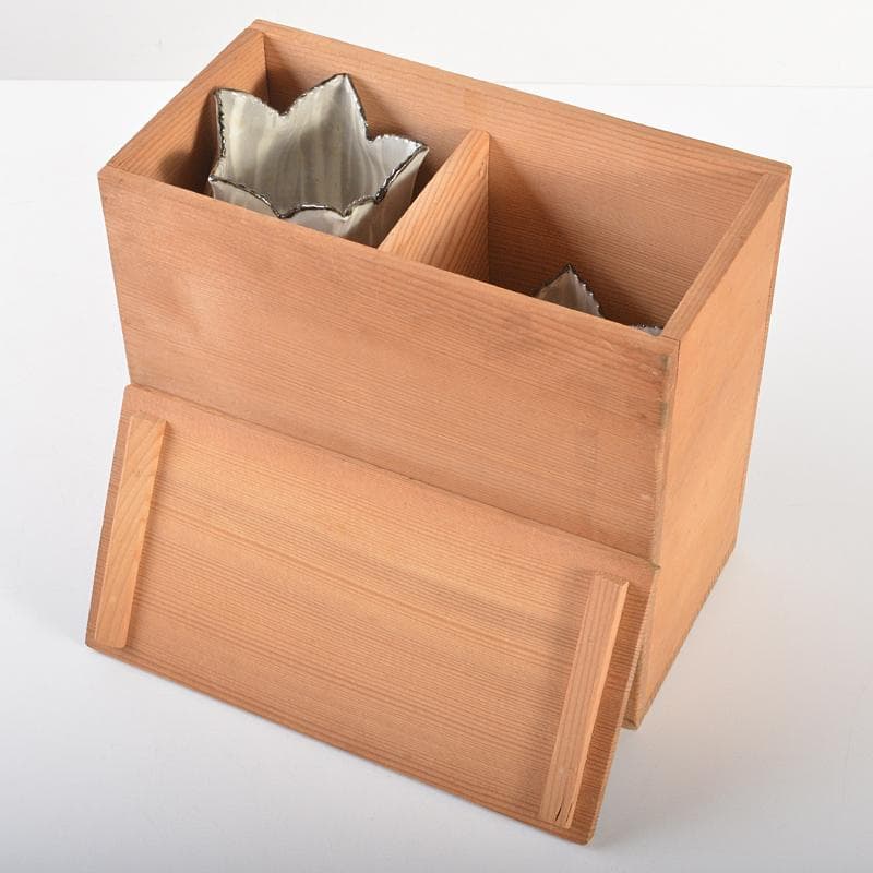 和食器　平安　半月造　桔梗形　小鉢　五客　共箱　D　R6726