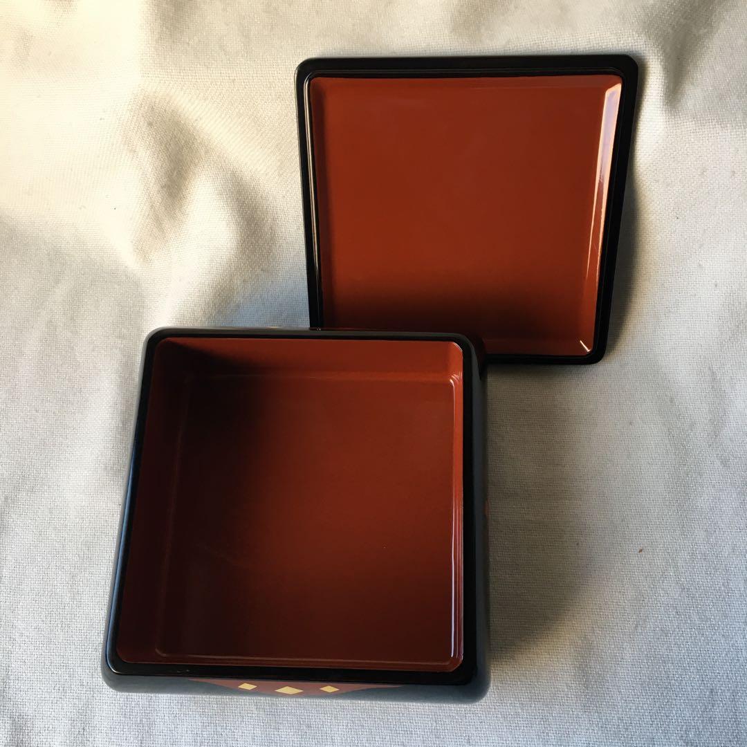 秀衡塗　トレー付きお重箱　インテリア　ヴィンテージ 昭和61 年未使用　沢本漆器