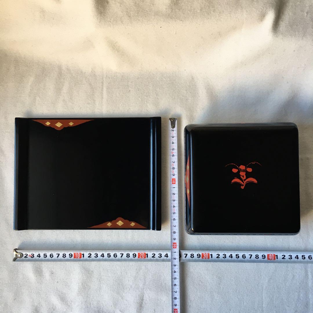 秀衡塗　トレー付きお重箱　インテリア　ヴィンテージ 昭和61 年未使用　沢本漆器