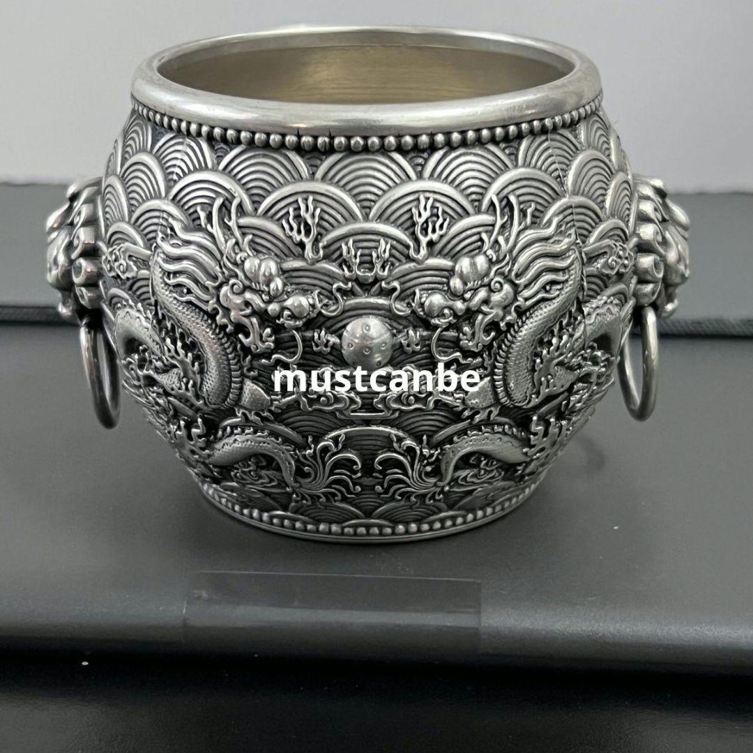 銅器 竜騰四海竜壺 香炉 筆洗 茶台 文机 事務室 開運風水 招財 工芸品 置物