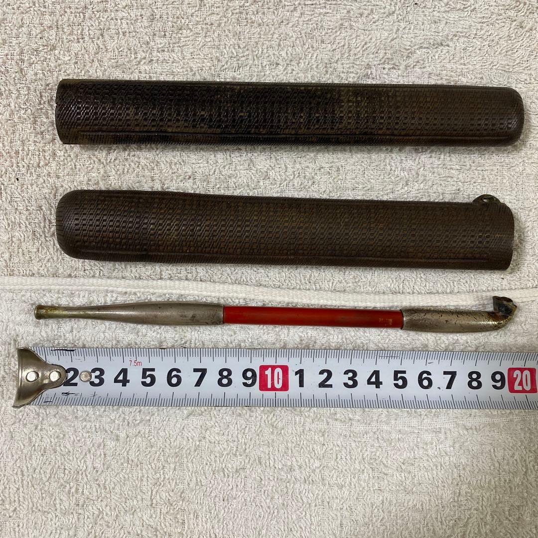 C-17 煙管　煙管入れ　2個セット　煙草道具　骨董品　古道具　美術品　工芸品