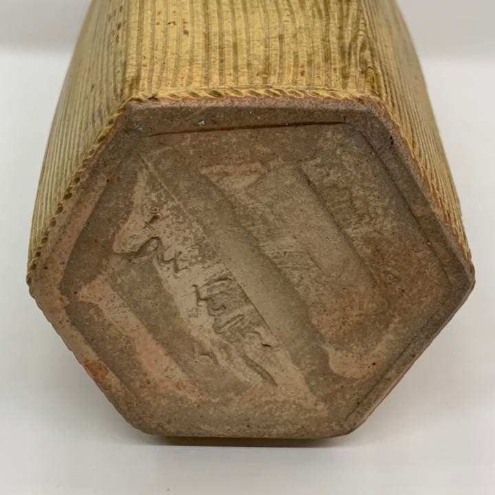 【花入12】黄瀬戸　六角槌形　高さ31㎝