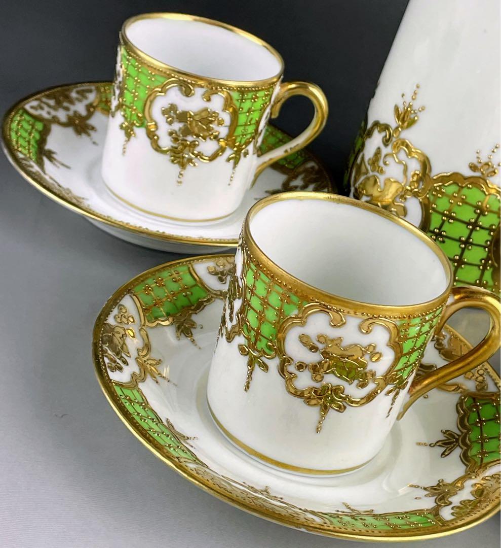 オールドノリタケ ティーセット 25.4㎝ チョコレートポット カップ＆ソーサー