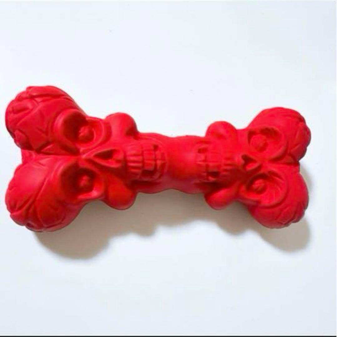 犬 おもちゃ 頑丈 ガイコツ 赤 ストレス発散 大型犬 中型犬 ペット