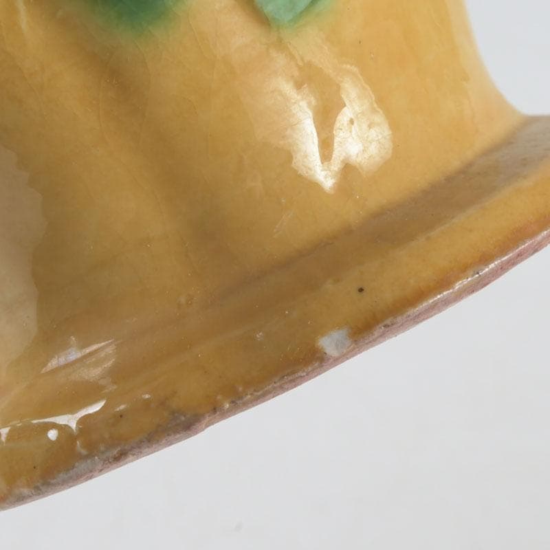 中国　大清光緒年製款　三彩　雲龍花草文瓶　花瓶　V　9593