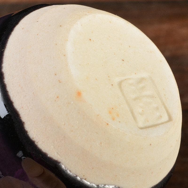 九谷焼　人間国宝　三代八十吉　徳田正彦作　彩釉　ぐい?み　共箱　V　R7394