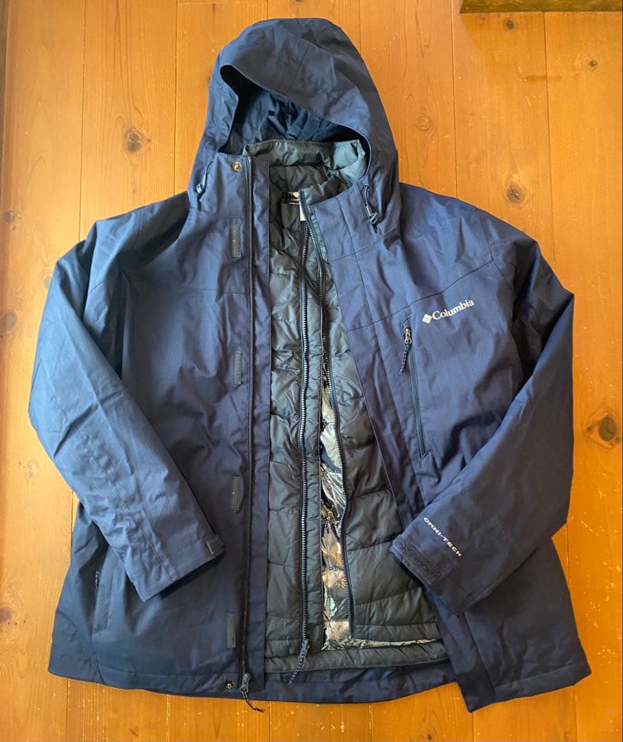 【美品】Columbia ネイビー ジャケット　3WAY（ダウンライナーつき）