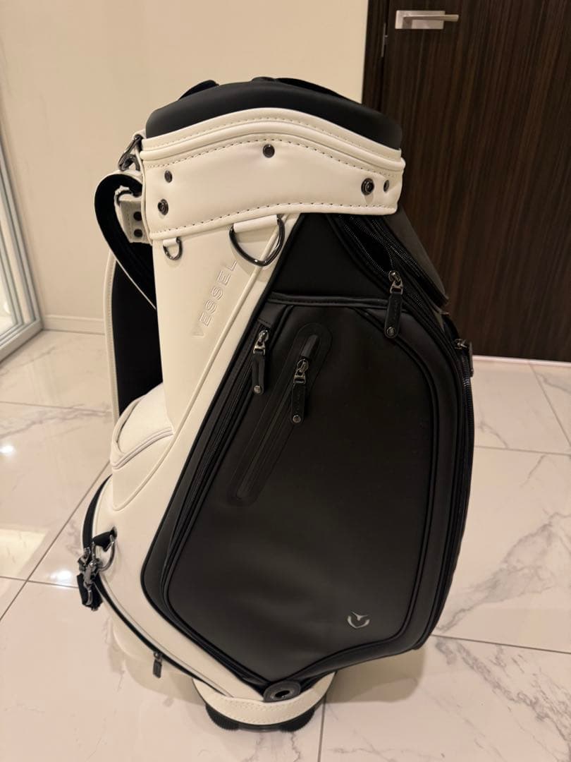 Vessel キャディバッグ ホワイト/ブラック