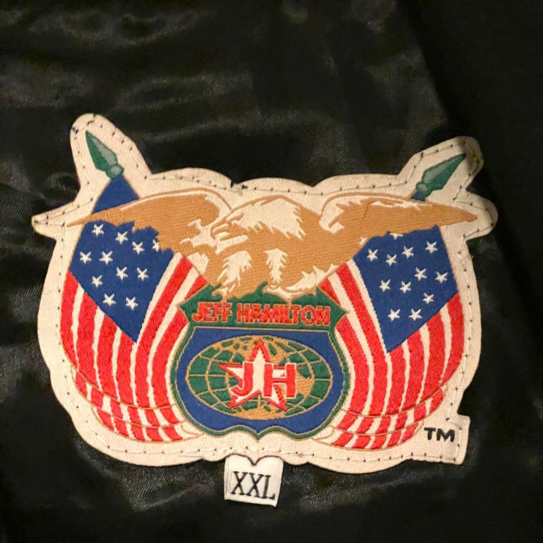 ゲームブルゾン 2XL アメフト 背面ビッグ刺繍 ワッペン アーム切替 ウール