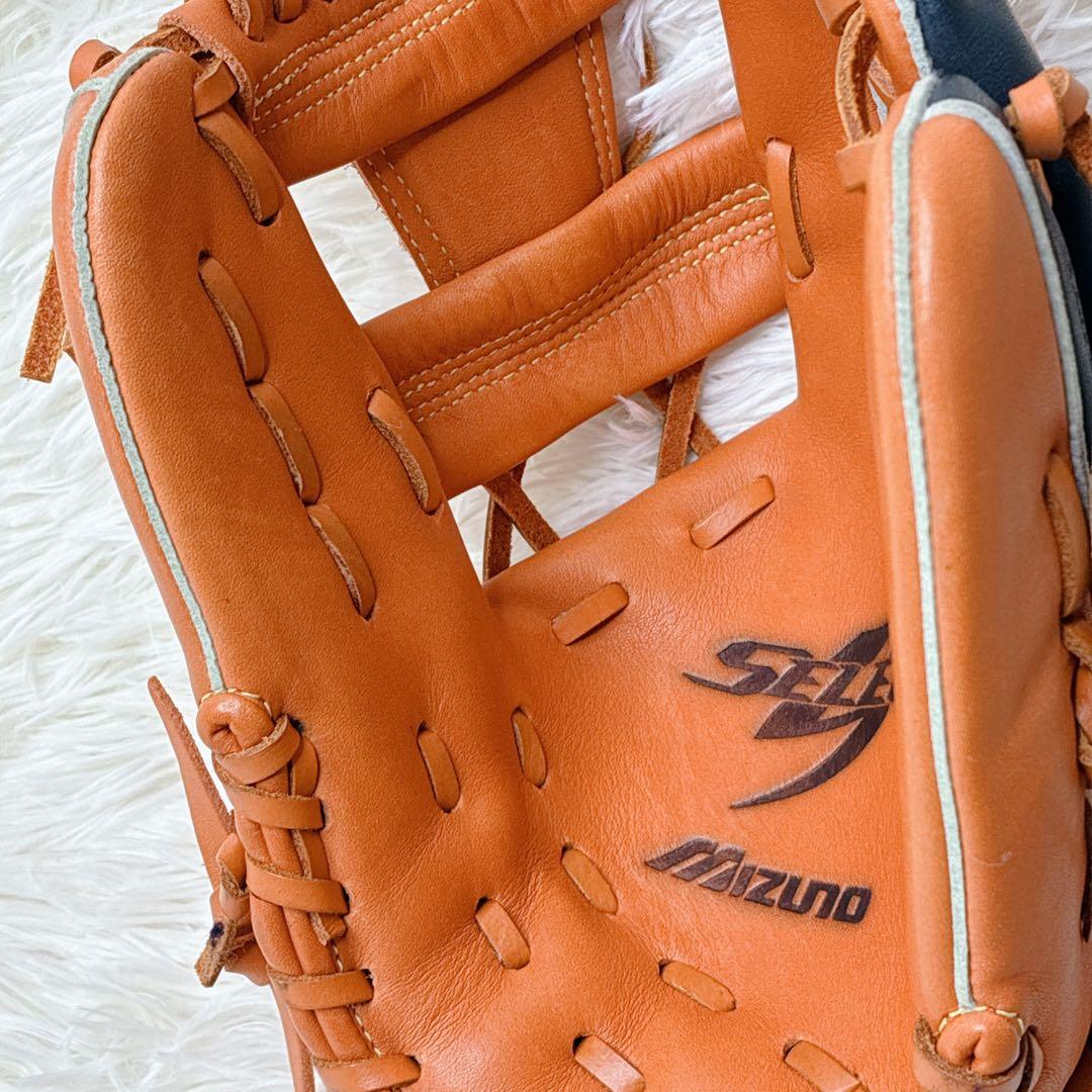 【良品】MIZUNO Select 9 軟式グローブ オレンジ×ブラック 内野手