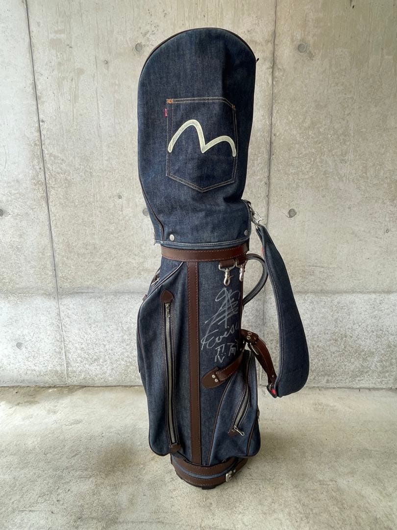 希少 EVISU　エヴィス ゴルフ　キャディバッグ　山根氏サイン入り