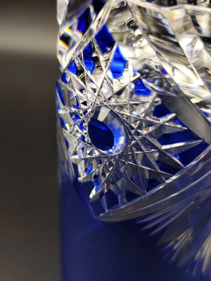 超希少品☆小林英夫 くもの巣切子 江戸切子グラス（切子、江戸切子、薩摩切子）